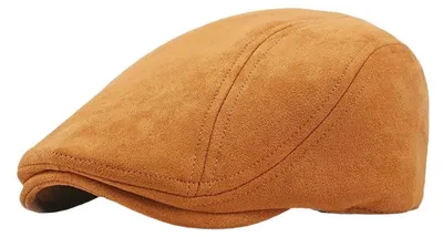 Produktbild von Wildleder Schiebermütze Herren Barett Cap Einheitsgröße Camel