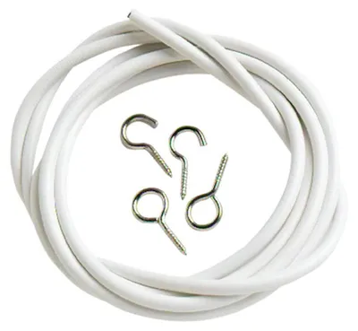 Productafbeelding van Merriway BH03875, 240 cm gordijnrail met elk 2 haken en ringen, wit