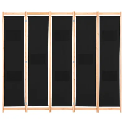 Immagine prodotto di Divisorio a 5 Pannelli Nero 200x170x4 cm in Tessuto