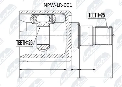 Produktbild von NTY Gelenksatz Antriebswelle Getriebeseitig für LAND ROVER Freelander SUV (L314) NPW-LR-001