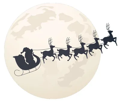 Image de Autocollants de Noël : le Père Noël au clair de lune – Autocollants de Noël – Décoration de Noël – 20 x 25 cm