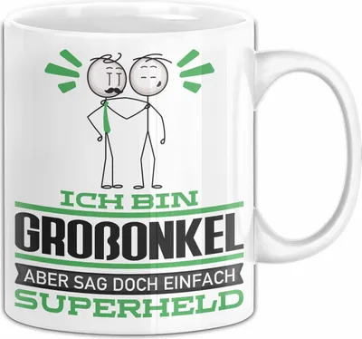 Produktbild von Großonkel Geschenk Tasse Ich Bin Großonkel Aber Sag Doch Einfach Superheld Lustige Geschenkdiee für Großonkel Kaffee-Becher (Weiß)