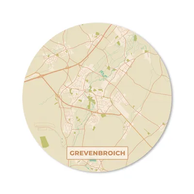 Produktbild von MuchoWow® Mauspad Mousepad Grevenbroich - Karte - Vintage - Stadtplan 20x20 cm - Mousepads - Maus Mat - Pad - Mausunterlage - Schreibtischmatte