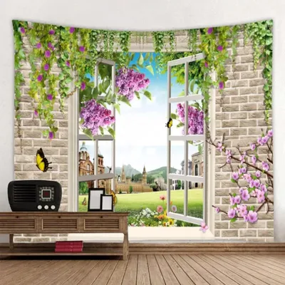 Image de Tapis mural de style bohème - Rectangulaire, 150 x 130 cm