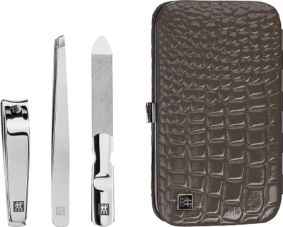 Produktbild von Zwilling Maniküre Pediküre Set 3tlg. mit Nagelknipser, Braun
