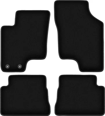 Obrázek produktu pro Velurové autokoberce na míru pro Hyundai Getz (2002-2010, hatchback) černé, sada 4 ks, s úchyty