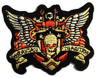 Obrázok produktu pre Ja x Ican Tradícia! Biker - Patch, nažehľovacia, nažehľovacia nášivka, nášivka, nažehľovacia, Veľkosť: 7,5 x 6,0 cm