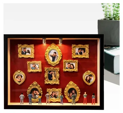 Produktbild von Mini-Museum Fotorahmen | Handgefertigte Tischdekoration, Miniatur Museumsrahmen Bastelset | Geschenk für Sammler für Zuhause, Wohnzimmer, Schlafzimmer, Arbeitszimmer