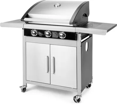 Obrázek produktu pro FIELDMANN FZG 3005 Velikost grilu: 122 x 57  x 112 cm, 3x hlavní hořák (9 kW), grilovací plocha: 60 x 42 cm, grilovací výška: 86 cm