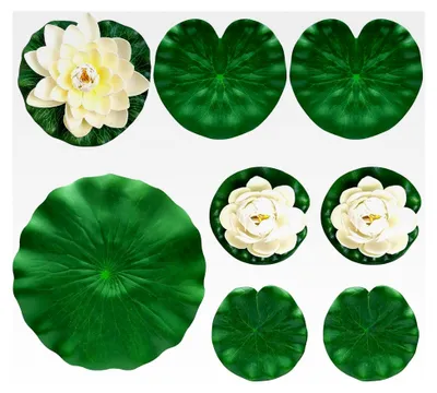 Produktbild von Schwimmende Schaumstoffblüten und Wasserlilien, 9-teiliges Set für Teich- und Pooldekoration