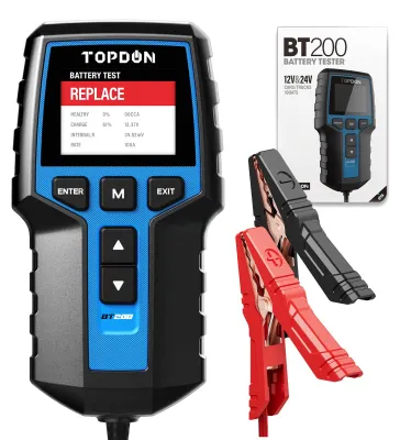 Produktbild von TOPDON Autobatterie Tester BT200, 12V 24V batterietester kfz 100-2000 CCA, batte