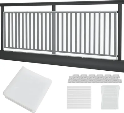 Zdjęcie produktu dla TRMLBE Siatka zabezpieczająca na schody 450x91 cm biała Siatka zabezpieczająca z opaskami kablowymi, linami mocującymi i uchwytami podłogowymi dla dzieci i schodów łatwy montaż