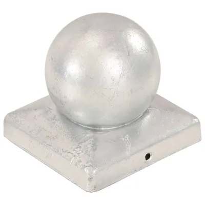 Image de vidaXL Capuchons de poteau 6 pcs. Forme sphérique Métal galvanisé 101 x 101 mm