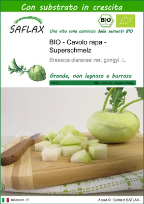 Immagine prodotto di SAFLAX -- Cavolo rapa - Superschmelz - 20 semi - Con substrato - Brassica