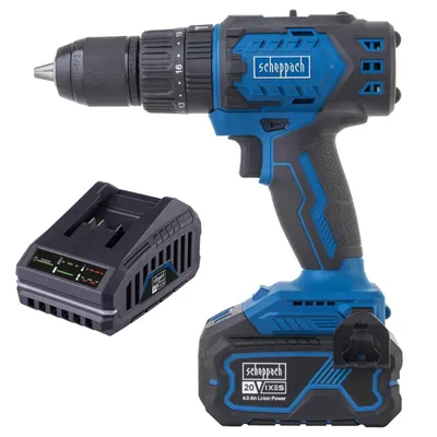Produktbild von Scheppach Akku-Schlagbohrschrauber BC-CD60-X | Brushless | Drehmoment 60Nm | Drehmomentstufen 19+1+1 | inkl. 4Ah Akku + 2,4A Ladegerät