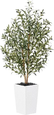 Obrázok produktu pre Unyqoos® Umelý olivovník 150 cm s nastaviteľnými vetvami pre interiér aj exteriér, odolný voči UV žiareniu, dekoratívny a nenáročný na údržbu