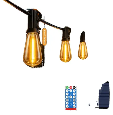 Immagine prodotto di Catena di luci solari per esterni, con luminosità regolabile, design resistente alle intemperie, 15 metri, 25 lampadine
