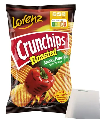 Produktbild von Lorenz Crunchips Roasted Smoky Paprika (110g Packung) + usy Block