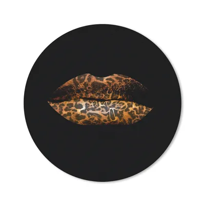 Produktbild von MuchoWow® Mauspad Mousepad Lippen - Tigerdruck - Schwarz 30x30 cm - Mousepads - Maus Mat - Pad - Mausunterlage - Tischunterlage - Schreibtischmatten