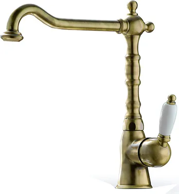 Produktbild von PYRAMIS 095120203 Einhebelmischer BAROQUE in BRONZEFARBEN im Nostalgie-Look für Landhausstil-Küchen / Armatur / Mischbatterie