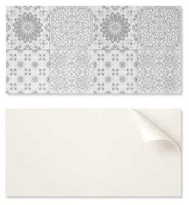 Imagen del producto de Placa de PVC con diseño estampado, ideal para pasillos, de 100 x 50 cm, con motivos geométricos y florales