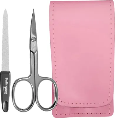 Produktbild von Solingen Nagelschere 2er Set mit Lederetui & Nagelfeile 9 cm Germany Beere