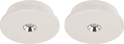 Produktbild von 2er Set LED Deckenleuchte, Gips weiß, Chrom, D 16 cm