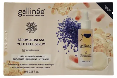 Imagen del producto de Gallinee, Microbiome Skincare, Prebióticos, Probióticos y Postbióticos, Antiedad, Textura ligera, Sérum, para el rostro, 2 ml