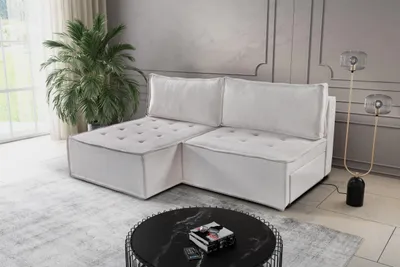 Produktbild von Kaiser Möbel Bohoo Mini modernes Ecksofa mit Schlaffunktion Hellbeige Links