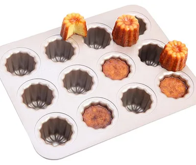 Cannelés-Backform, 12 Tassen, antihaftbeschichtet, 32,5 x 25,8 x 5 cm