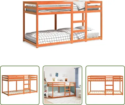 Produktbild von The Living Store Etagenbett Wachsbraun 90x200 cm Massivholz Kiefer