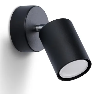 Image de Applique LEMMI 1 noir 1xGU10 10W acier 18.5x8x8cm Sollux Lighting