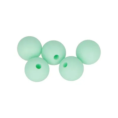 Immagine prodotto di Perle di silicone rotonde x 5 - 10 mm - verde acqua