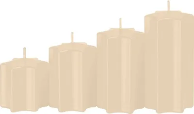 Produktbild von 4er Set Sternkerzen abgestuft Vanilla Bisquit Ø 6 cm