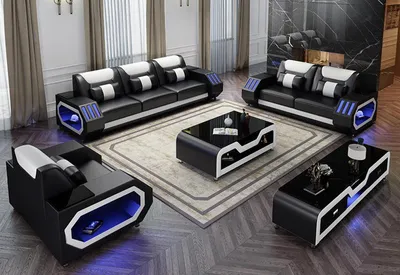 Produktbild von Sofagarnitur Set 3+2+1 Sitzer Couchtisch Sideboard Garnitur Design Moderne 5tlg.
