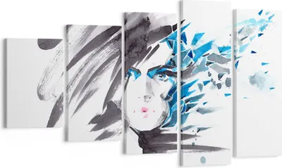 Produktbild von Bild auf Leinwand - Leinwandbild - Frau Gesicht Illustration Make-up - 100x60cm - Wand Bild - Wanddeko - Leinwanddruck - Bilder - Kunstdruck - Leinwand bilder - Wandkunst - EG100x60-3020