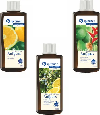 Produktbild von Spitzner Vorteilspack Saunaaufguss 3 Düfte Grapefruit Wacholder Ingwer je 190ml