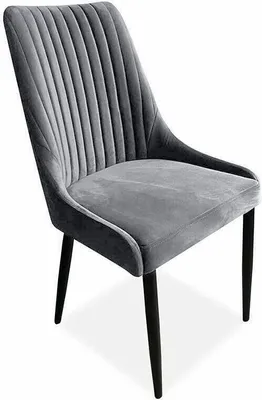Produktbild von Meble Ares Esszimmerstuhl MASSIMO Grau & Metall - Esstisch Stühle - Samt Stuhl Esszimmer - Polsterstuhl Esszimmer
