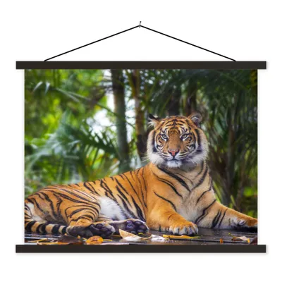 Produktbild von MuchoWow® Textilposter Tiger - Tiere - Wald - Dschungel 60x45 cm mit schwarzem Rahmen - Poster Schlafzimmer