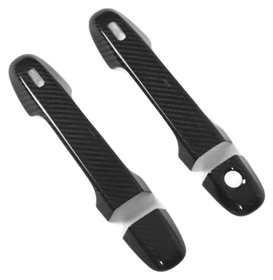 Image de 4 pièces de garniture décorative pour poignée de porte extérieure en fibre de carbone véritable Accessoires extérieurs pour voiture Remplacement pour Subaru BRZ Forester XV