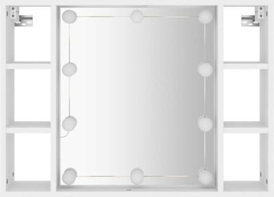vidaXL Spiegelschrank mit LED Weiß 76x15x55 cm