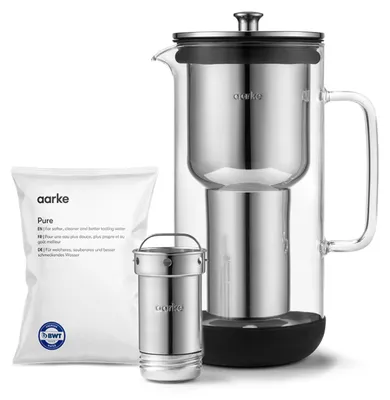 Produktbild von AARKE Purifier, Pitcher-Wasserfilter, 2,36 l, Edelstahl, Transparent