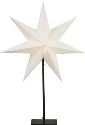 Produktbild von Star Trading 232-92 Standstern "Frozen"ca. 55x80 cm, Farbe: weiß, E14 Fassung,schwarzes Textilkabel, Material: Metall/Papier, ohne Lochung, Vierfarb-Karton