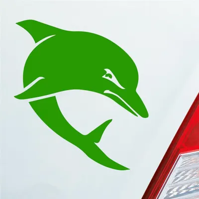 Produktbild von Auto Aufkleber Böser Delphin Delfin Angry Dolphin Tier Tuning 10x9 cm Hellgrün Sticker Heckscheibenaufkleber