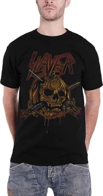 Produktbild von Slayer - "Pumpkin" T-Shirt für Herren/Damen Uni RO1826 (S) (Schwarz)