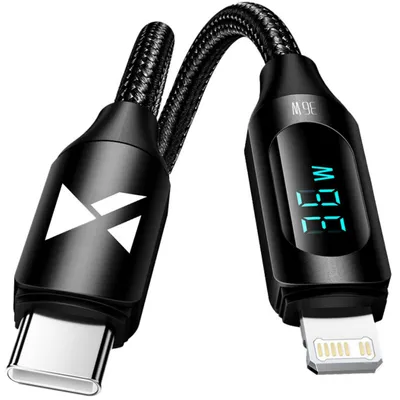Immagine prodotto di Cavo Wozinsky USB-C/Lightning 36W con Display LED - Ricarica Rapida 1m KP41458