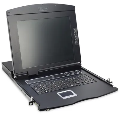 Produktbild von Digitus 17" LCD KVM Konsole, 1-Port VGA, deutsche Tastatur, 43,2 cm (17"), 1280 x 1024 Pixel, 1000:1, TFT, 16,78 Millionen Farben, VGA
