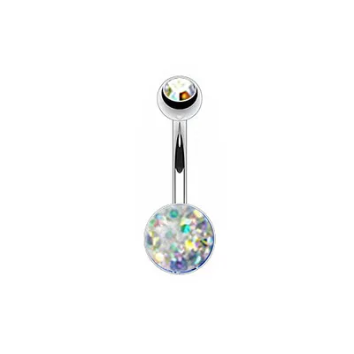 Produktbild von Taffstyle Bauchnabelpiercing Bauchnabelpiercing Stecker Epoxy Kristall Kugel, Rainbow
