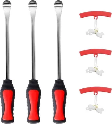 Produktbild von Motorradreifenwechselausrüstung-Set mit Reifenaufschiebern und Felgenhalter - 3 Stück - 30 cm - Motorrad-Reifen-Wechselsatz incl. Reifenaufschieber und Felgenhalter