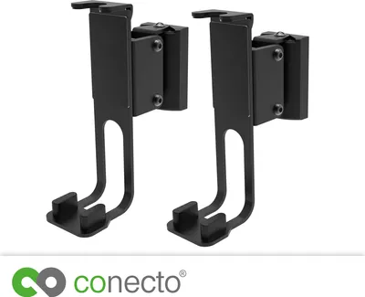 Produktbild von conecto Lautsprecher Wandhalterung, kompatibel mit Sonos® One, Sonos® One SL, Sonos® Play:1, Traglast: 3kg, schwarz, 2er Set